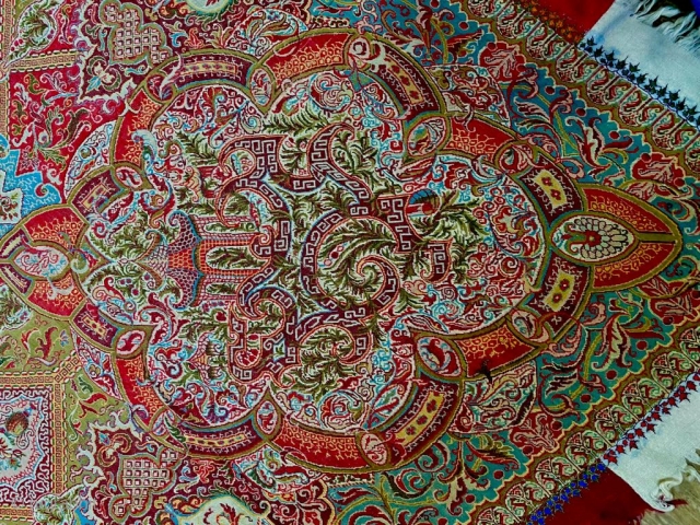 offering one of the best artist shawl known as jean baptiste amedee couder isfahan french paisley shawl dated 1750-1820 this shawl has many things to decribe like it has allover cross and  ...