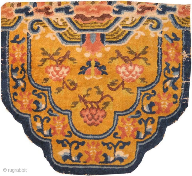 Antique Chinese Rug 2166, Size: 2' x 2', Origin: China, 19th Century - This fascinating and unique antique Oriental rug  -- an antique Chinese rug made some time during the nineteenth century --  ...