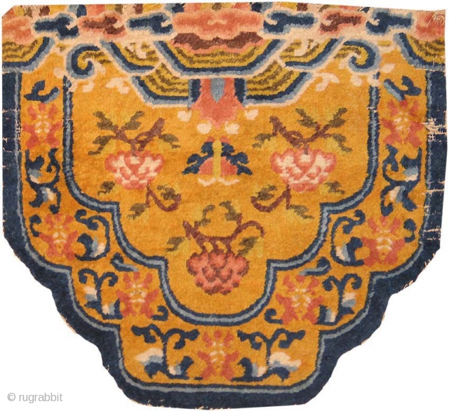 Antique Chinese Rug 2166, Size: 2' x 2', Origin: China, 19th Century - This fascinating and unique antique Oriental rug  -- an antique Chinese rug made some time during the nineteenth century --  ...