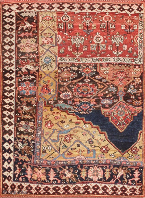 Antique Persian Bidjar Sampler Rug 47377, Size: 4' x 5', Origin: Persia, Circa: Final Quarter of the 19th Century - Created to illustrate the potential and variations in designs, colors and compositional features, this  ...