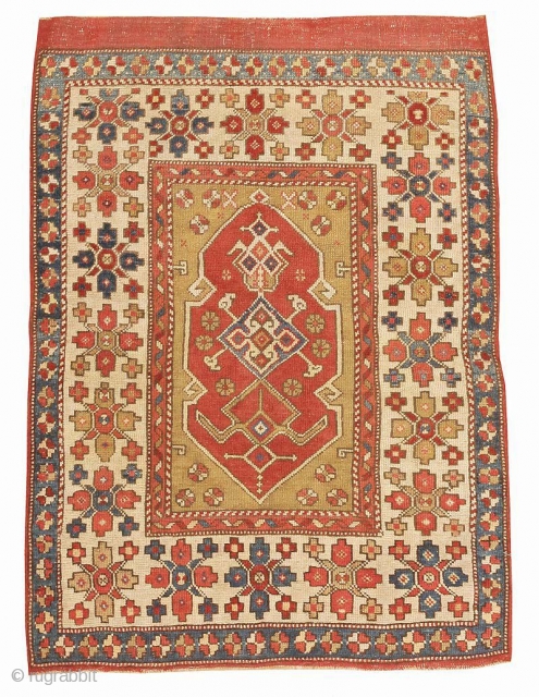 Antique Bergama Rug 44443, Size; 3' x 4'6", Origin: Turkey, Circa: 18th Century - Here is an exciting and dynamic antique Oriental rug - an antique Bergama rug that was woven in Turkey  ...