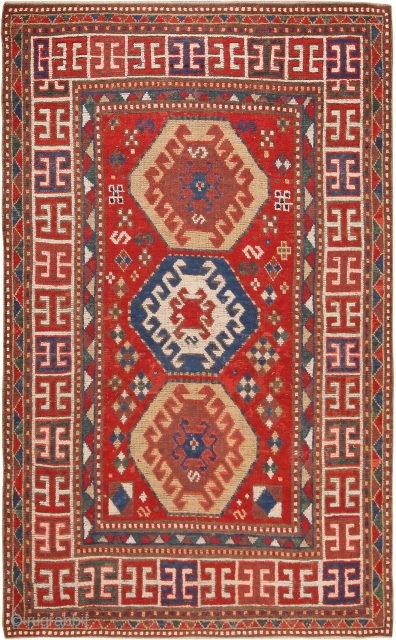 ANTIQUE KAZAK CAUCASIAN. Circa date: 1900. 6 ft 9 in x 4 ft (2.5 m x 1.21 m). This Kazak piece is part of our Sept 26th auction. Please use  the  ...