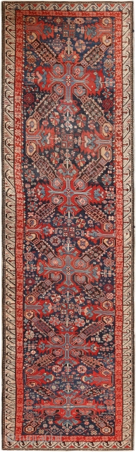 ANTIQUE CAUCASIAN SEYCHOUR RUNNER. 11 FT X 3 FT 6 IN (3.35 M X 1.6 M). This item , Lot #2013 , is part of our Sept 26th auction. Please click on  ...