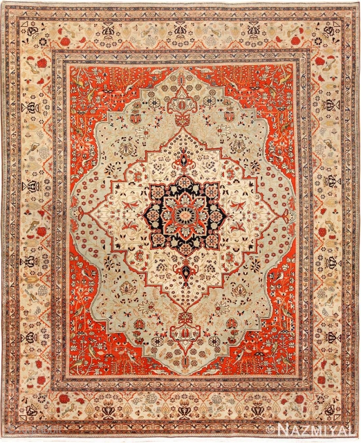 This magnificent Antique Persian Kashan Mohtashem , 7 ft 9 in x 9 ft 6 in ,Circa 1880's  is part of our Oct 15th auction.  The collection includes handmade beautiful  ...