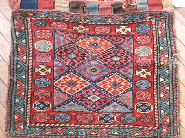 Neat little Jaffe bag, size 2 x 2.2 with a blast of color , full back. 
 Bendas Rug Co  (yes we are still here) 314-862-4410 PRICE REDUCED!    