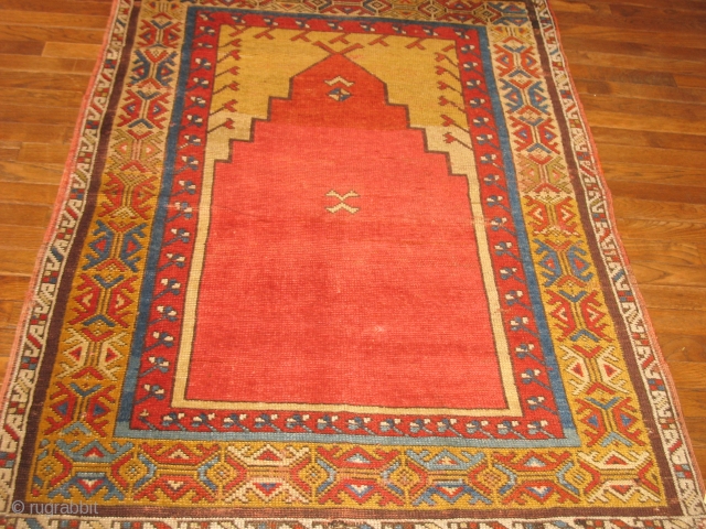 Central Anatolian Turkish prayer rug .Possibly Konya 3.6x5.6 excellent condition                       