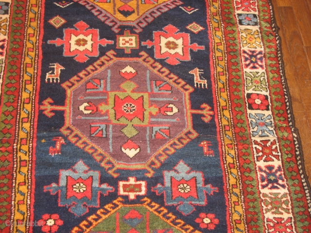 Fabulous Kurd ?  Northwest Persian ? runner size 3.8 by 16.7 Amazing color, some pile restorations done by Woven Legends. ready to go .  Bendas Rugs 314-862-4410 por   