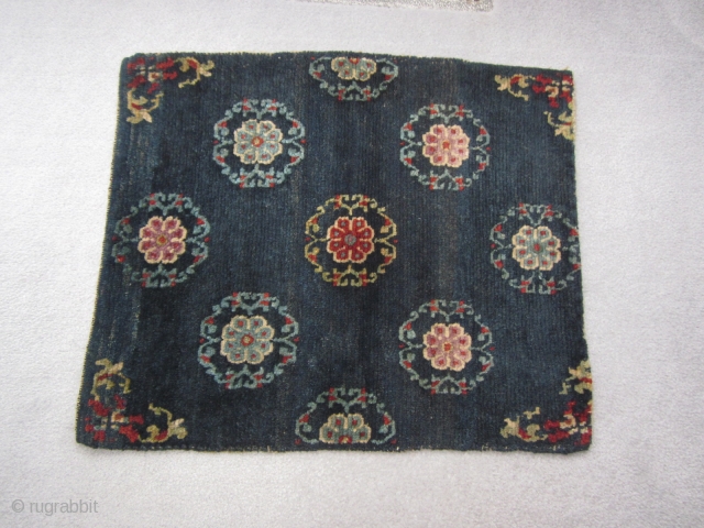 Tibetan, small floral mat, perhaps saddle top, excellent condition                        