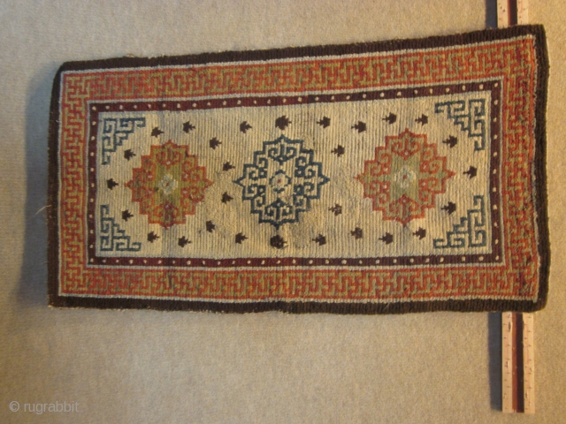 Tibetan khaden (sitting and sleeping rug)with good age, before 1900. Some repair in field                   