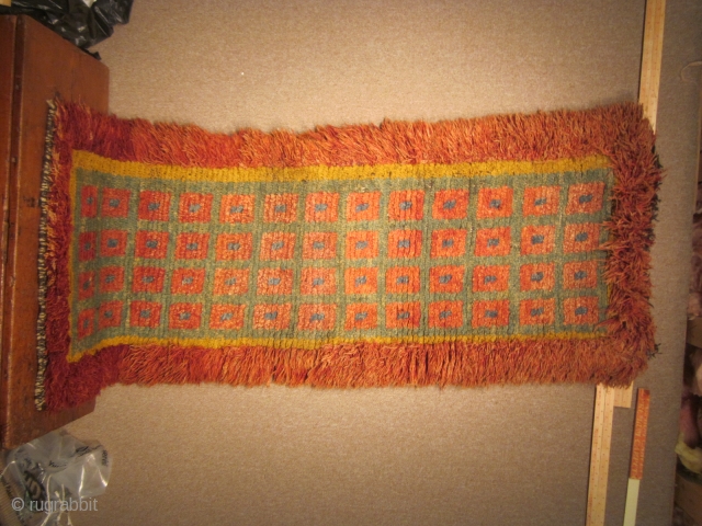 Tibetan: Wangden for temple use, warp-face back construction, 28 by 76 inches, before 1900 POR                  