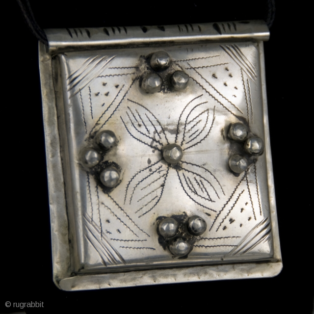 Old Berber Kitab,  pure silver  hand made amulet from High Atlas region, Morocco, protective talisman made from silver, which usually contain verses ( Surah ) on paper, from the Holy  ...