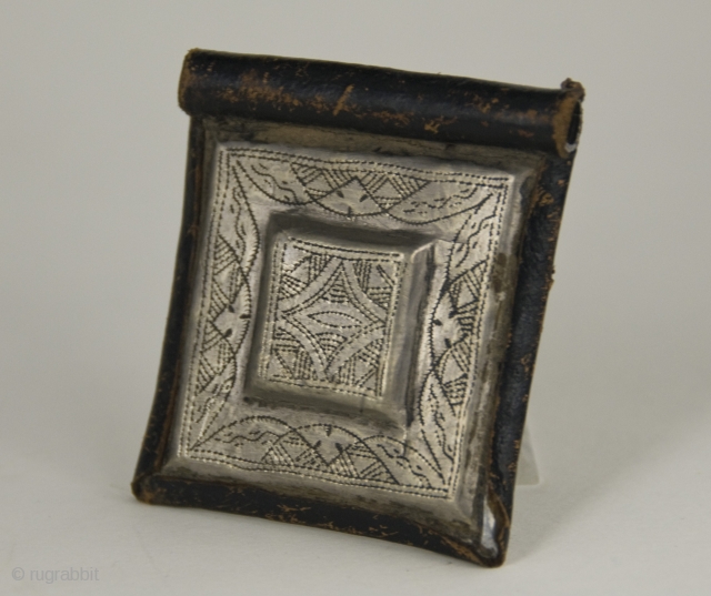 Old Berber Kitab,  pure silver and leather hand made amulet from High Atlas region,  Morocco, protective talisman made from silver, which usually contain verses ( Surah ) on paper, from  ...