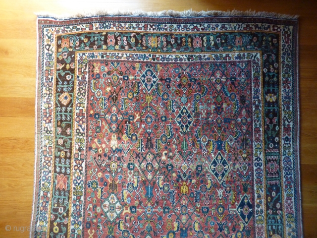 Kashkuli master-weave rug, 239x158cms, so-called 'herati' fish design, these are all natural colours and this beautiful work was woven around 1920, the condition is excellent without any loss or repair and there  ...