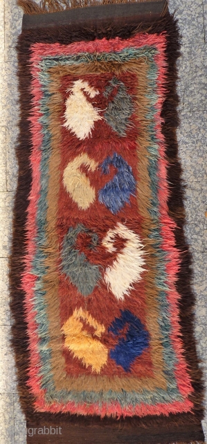 A great julkhir woven by Uzbek weavers in Afghanistan. The central field is occupied by enormous botehs. 258x103 cms. 1950S, (A1802027).

Please get in touch or you can buy this rug directly from  ...