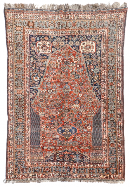 Fantastic Millefleurs rug from the Qashqai Kashkuli tribe of Iran. This rug is woven from soft, shiny wool with a high density of knots. The range of colors is vibrant and simply  ...