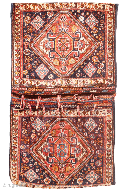 This saddle bag, also known as a Khorjin, is a fine example of traditional weaving, crafted from top-quality, finely spun wool. The meticulous spinning of the wool has allowed for a notably  ...