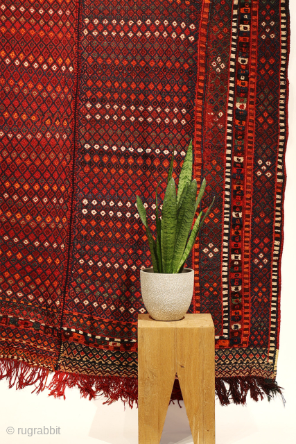 Shiraki Kilim with Lattice Design and Knotted Detail

This type of kilim is known locally in southern Iran as a “shiraki”, a word that literally means “needle work” — though, interestingly, it is  ...