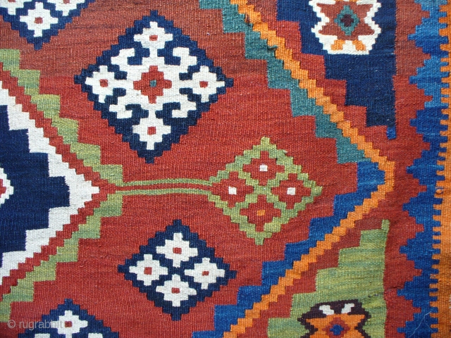 Large Qashqai Alandali Kilim, superb khans wedding blanket kilim, end of 19th C. all natural dyes, collectors piece in excellent condition.            