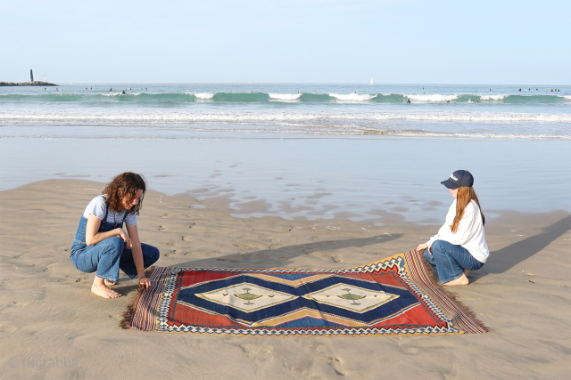 Antique minimalist Qashqai Kilim with Striking Blue
This remarkable 1920s Qashqai kilim is distinguished by the predominance of dark blue, achieved entirely with natural dyes. The weaver created a simple yet visually striking ...