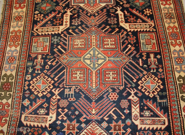 Fine antique Aksafa rug size 265x119 circa (1870-1890) all natural dyes small old repair and wear as clear on the images.            