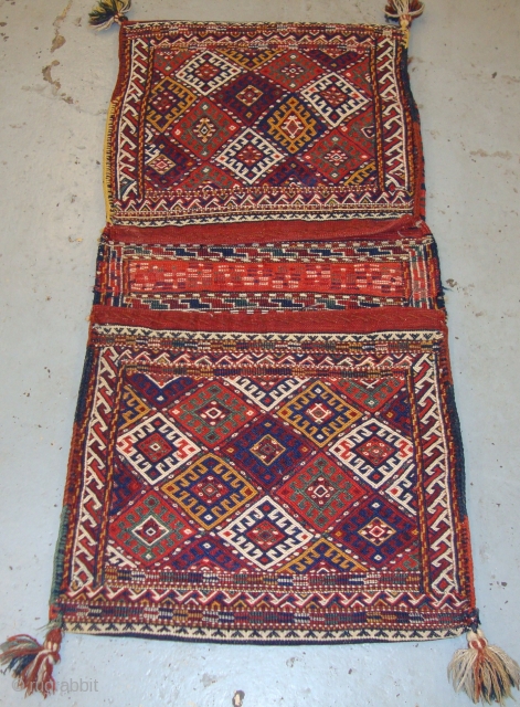 Sumak Weave Kurdish  saddle bag (circa 1920) very good condition.
size 110cm x 55cm                   