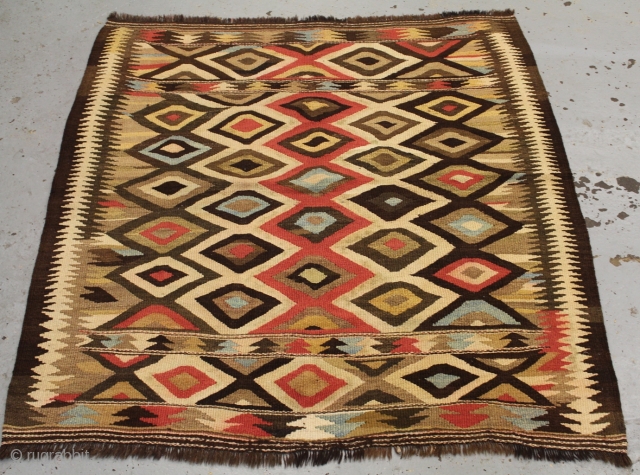 Beautiful Bowlan sofreh killim size 152x150 circa 1900-1920.                         