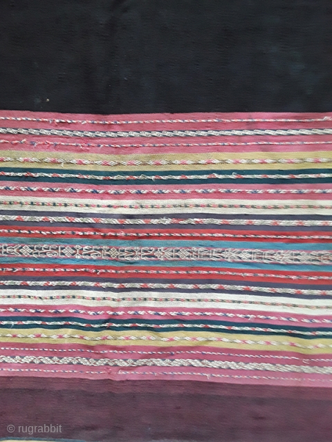 Aymara woman’s  wedding overskirt “Aksu” cod. 0845. Natural dyes camelid yarns. Bolivar area. Colombia.19th. century or orlier.  Size cm. 142 x 114 (4'8'' x 3'9'').
A fine woman’s matrimonial overskirt   ...