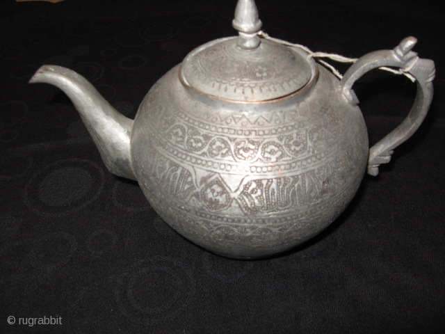 Afghan copper tea pot. with quranic verses.                          