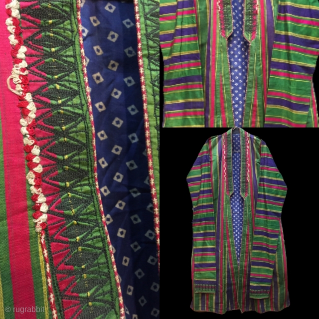 Tribal turkman handcrafted silk chappan /robe from Afghanistan.
In excellent condition                       