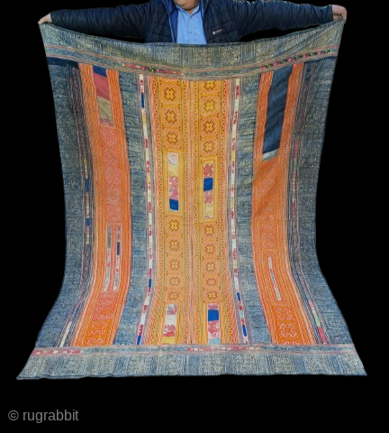 Early to Mid 20th century Hmong textile large cover , Very finely hand embroidered , in best condition.Measurement 78×59 inches
For further details and price please contact nooristanartgallery@yahoo.com