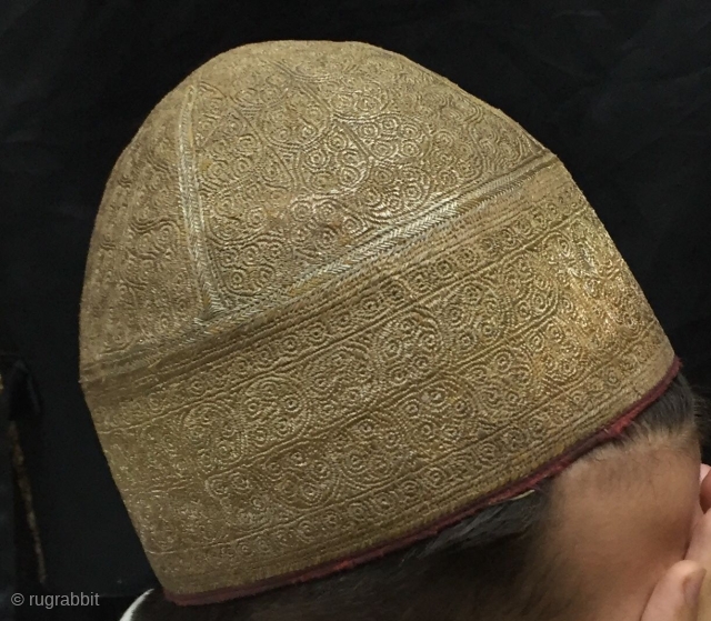 Pashtun old tribal men's  hat , complete handcrafted in real silver 
Circa late 19th - early 20th c              