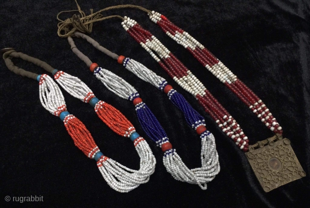 Tribal Pashtun antique beaded necklaces from swat valley of Pakistan.
In original stringing and good condition                  