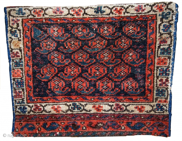 #1C361  Handmade antique collectible Persian Malayer bag face 1.2' x 1.5' ( 37cm x 46cm ) 1900.C               