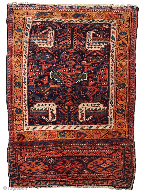 #1B354 Persian "Kurdish" bag face 1.9' x 2.6' 1880, in original good condition.                    