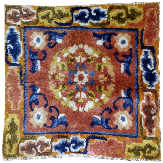 #1B546  Hand made antique collectible Chinese Ningsha rug 1.1' x 1.9' ( 33cm x 58cm) C.1880                