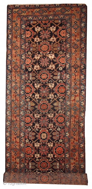 #1B438  Hand made antique Persian Hamadan runner 3' x 13' ( 91cm x 396cm ) C.1900                