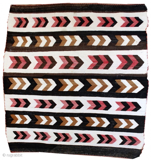 #1B550  Hand made antique Native American Navajo baby blanket rug 3' x 3.11' ( 91cm x 120cm) 
              