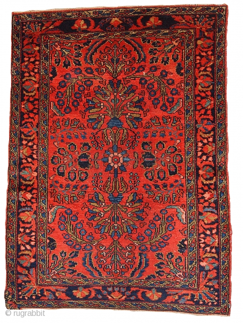 #1C114  Hand made antique Persian Lilihan rug 3' x 5' ( 91cm x 152cm ) C.1920                