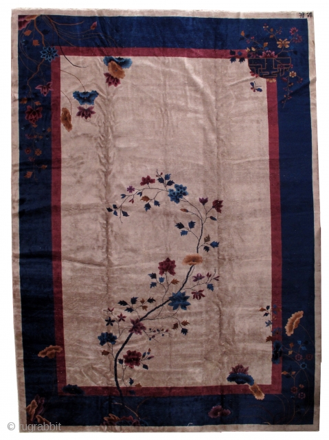 Handmade antique art deco Chinese rug 11.4' x 15.8' ( 347cm x 481cm) 1920s - 1B469                 