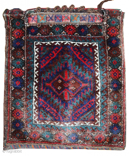 Handmade antique Baluch salt bag 1.6' x 1.9' ( 50cm x 59cm ) 1900s - 1C372                 