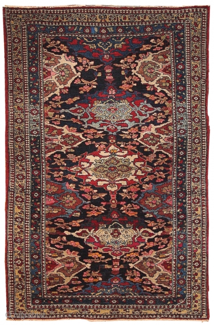 #1B150  Hand made antique Persian Isfahan rug 4.3' x 6' ( 131cm x 183) 1900.C
                 