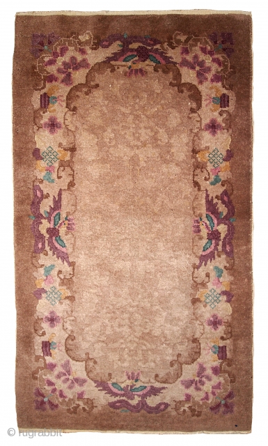 #1B379  Hand made antique Art Deco Chinese rug 2.6' x 4.5' ( 79cm x 137cm ) 1920               