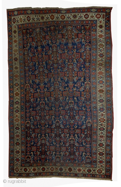 Handmade antique Persian Bidjar rug 4.10' x 7.5' (151cm x 228cm) 1880s - 1B531                   