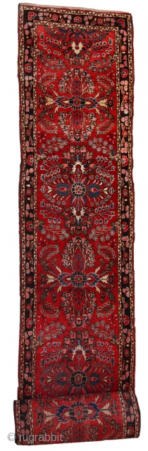 Handmade antique Persian Lilihan runner 2.7' x 23.3' ( 84cm x 712cm) 1910s - 1C452                  