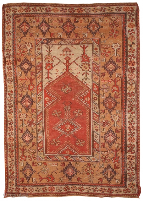 #1B103  Handmade antique Turkish Melas rug 4' x 6' ( 122cm x 183cm) 1870.C
                  