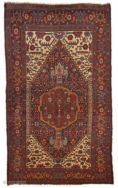 #1B194  Handmade antique Persian Bidjar rug 4.9' x 7.4' ( 149cm x 225cm ) 1880.C
                 