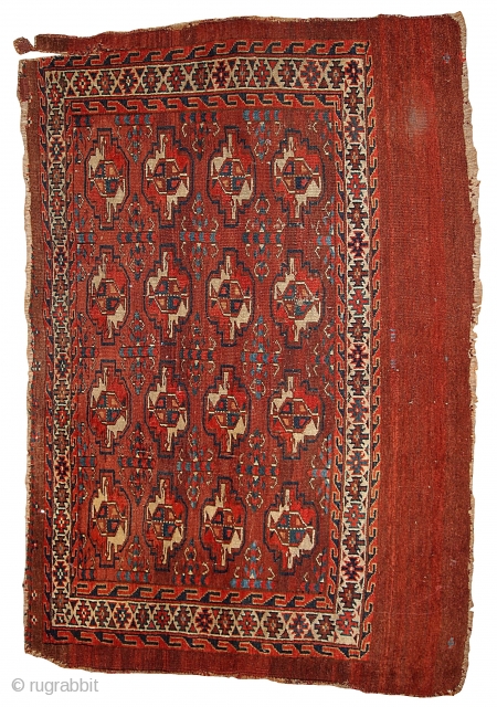 #1B320  Handmade antique collectible Turkmen Yomud rug 2.11' x 4.3' ( 94cm x 131cm) 1880.C
                 