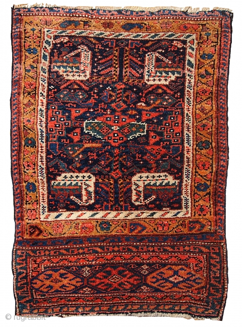 #1B354 Handmade antique collectible Persian Kurdish bag face 1.9' x 2.6' ( 58cm x 79cm ) 1880.C
                