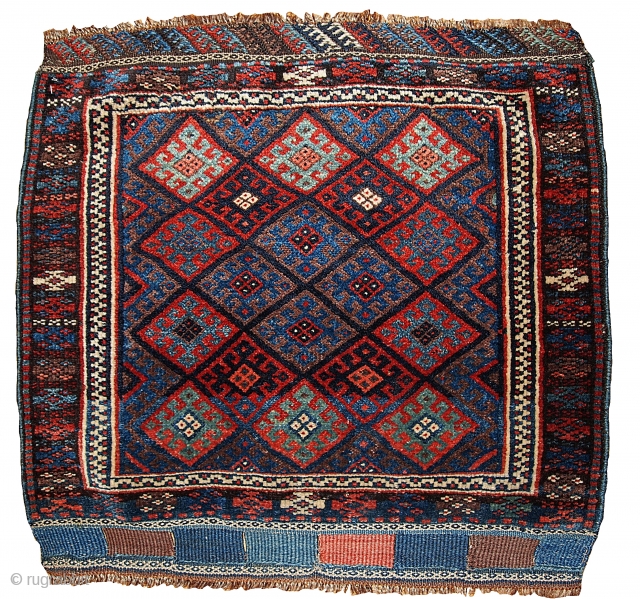 #1B319 Antique collectible Persian "Kurdish" bag face 2.4' x 2.6' 1880, in original good condition.                  