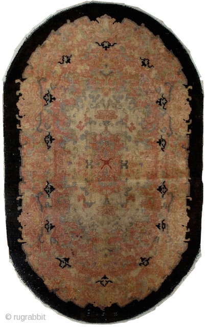 #1B411  Handmade antique Art Deco Chinese rug 2.10' x 4.9' ( 89cm x 149cm ) 1920.C
                